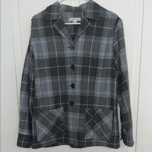 Pendleton Gray and Blue Plaid Wool Jackey - vintage, limited edition